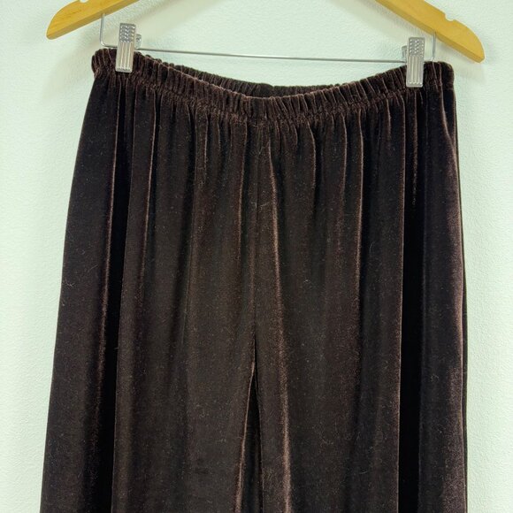 Vintage Briggs Womens 1X Brown Velvet Pants Elastic Waist Stretch Canada - Picture 5 of 8